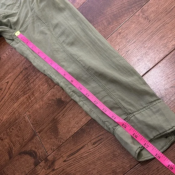 Free People We the Free Green Quilted Stitch Yoke Button up-shirt button down - Picture 7 of 14